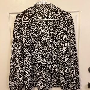 Leopard peplum top- Large